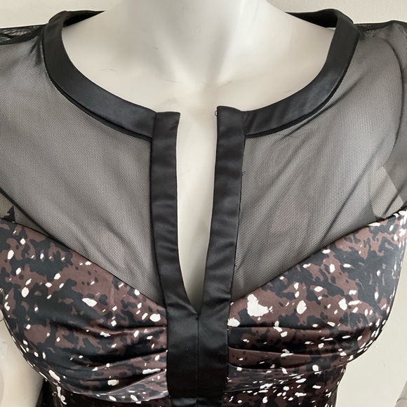 JAX Illusion Sheath Dress Brown Black White 12 - Picture 7 of 13